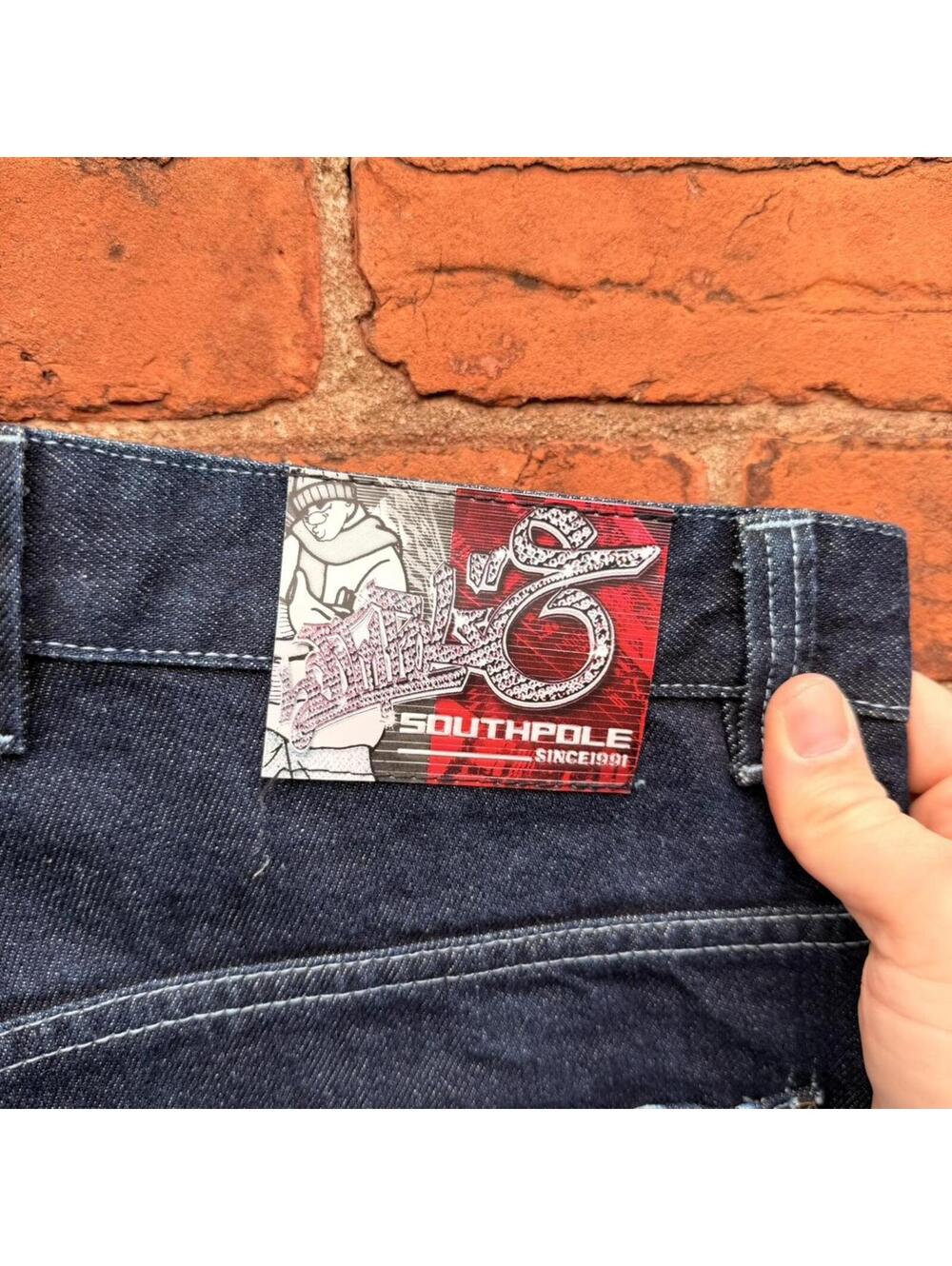 Vintage Southpole jeans embroidered 00s 32x34 south pole - Picture 5 of 7